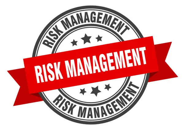 Risk management label. risk managementround band sign. risk management stamp — ストックベクタ