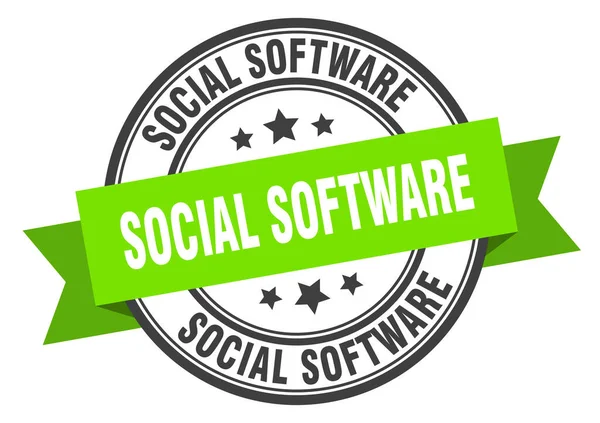 Social-Software-Label. Soziales Softwareroundband Zeichen. Stempel für soziale Software — Stockvektor