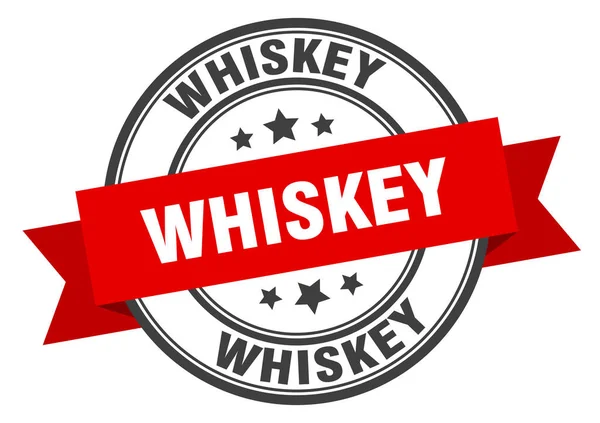 Whiskey-Etikett. Whiskeyrunde Band-Signatur. Whiskey-Stempel — Stockvektor