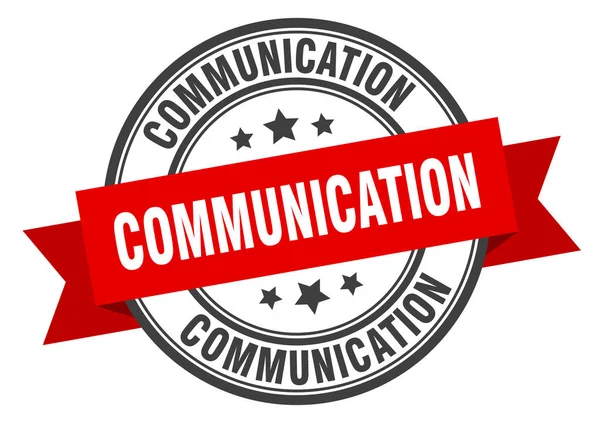 Kommunikációs címke. Kommunikációs kör jel. kommunikációs bélyegző — Stock Vector