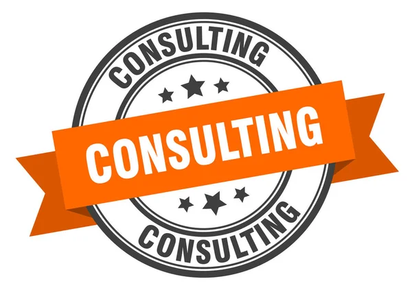 Consulting label. consultinground band sign. consulting stamp — Stok Vektör