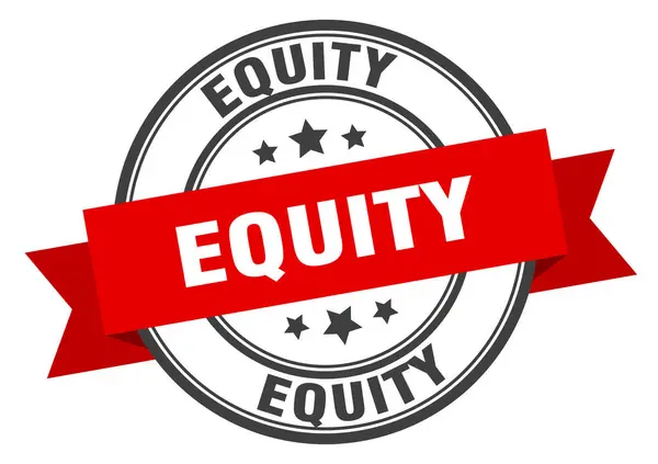 Equity label. equityround band sign. equity stamp — ストックベクタ