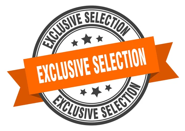 Exclusief selectielabel. exclusieve selectie ronde band teken. exclusief selectiestempel — Stockvector