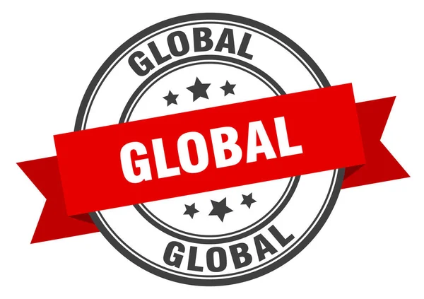 Wereldwijd keurmerk. globalround band teken. algemeen stempel — Stockvector