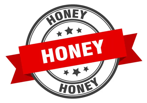蜂蜜标签。蜂蜜环带标志。蜂蜜邮票 — 图库矢量图片