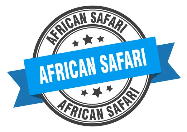 Etichetta safari africana. Firma della banda di safari africana. francobollo safari africano — Vettoriale Stock