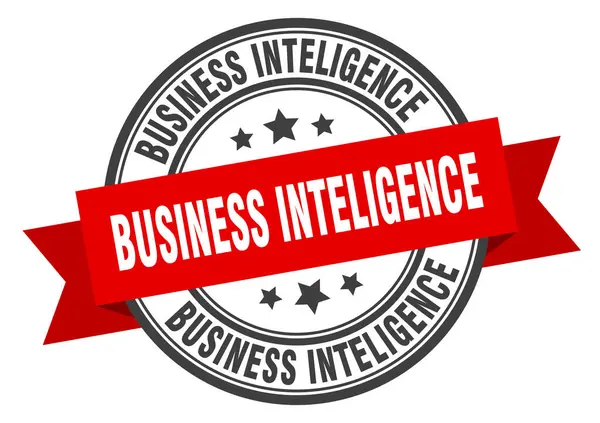 Etiqueta de inteligência de negócios. business inteligencienceround band sign. selo de inteligência empresarial —  Vetores de Stock