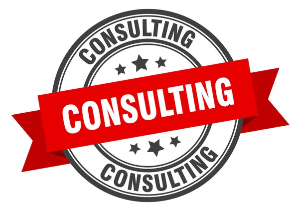 Consulting label. consultinground band sign. consulting stamp — Stok Vektör