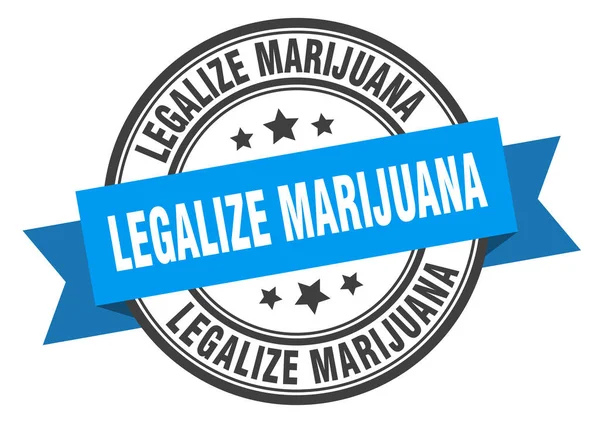 Legalizar la etiqueta de marihuana. legalizar marijuanaround signo de la banda. legalizar el sello de marihuana — Archivo Imágenes Vectoriales