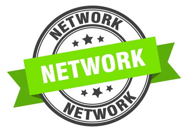 Netwerklabel. networkround band teken. netwerkstempel — Stockvector