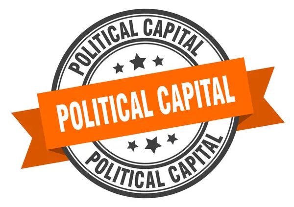 Etiqueta de capital político. señal de la banda del capitalround político. sello de capital político — Vector de stock