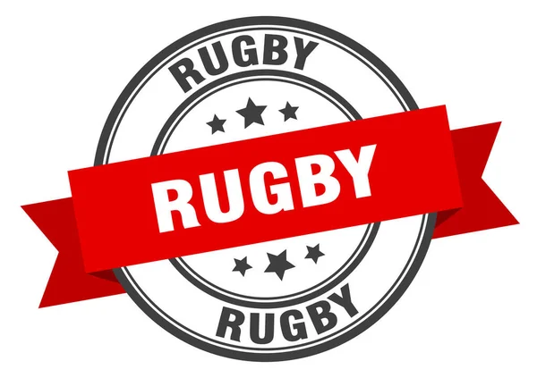 Etykieta rugby. znak rugbyround band. pieczątka rugby — Wektor stockowy