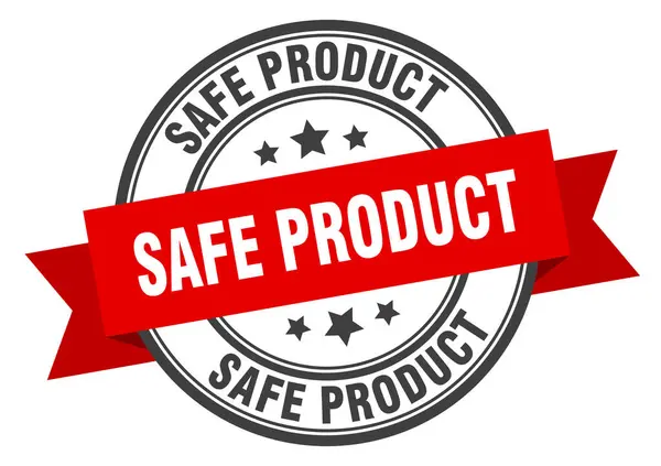 Etiqueta segura do produto. sinal de banda productround seguro. carimbo de produto seguro — Vetor de Stock