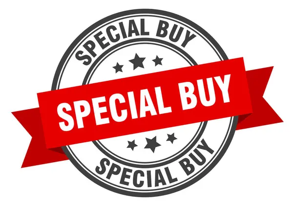 Etiqueta de compra especial. signo de banda especial de compra. sello de compra especial — Archivo Imágenes Vectoriales