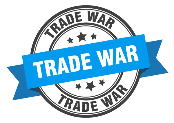 Etiqueta de guerra comercial. signo de banda warround comercio. sello de guerra comercial — Vector de stock