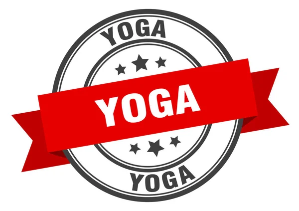 Etiqueta de yoga. Signo de banda de yogur. sello de yoga — Archivo Imágenes Vectoriales