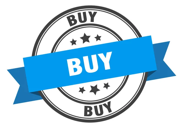 Comprar rótulo. sinal de banda buyround. comprar selo —  Vetores de Stock