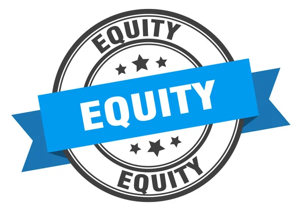 Label equity. Equityround bande signe. timbre d'équité — Image vectorielle