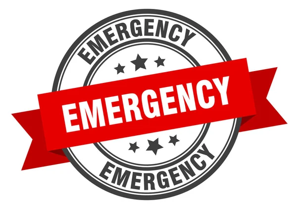 Etiqueta de emergencia. señal de banda redonda de emergencia. sello de emergencia — Archivo Imágenes Vectoriales