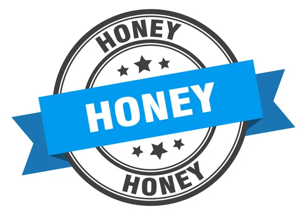 Honinglabel. Honeyround Band teken. honingstempel — Stockvector