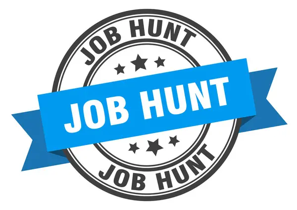 Job hunt label. job huntround band sign. job hunt stamp — Stock Vector