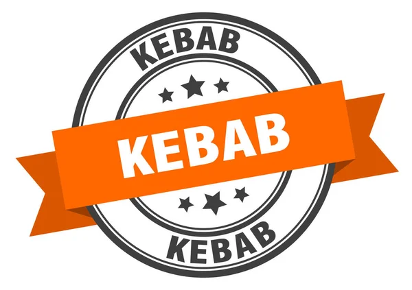Kebab label. Teken voor kebabround band. kebab stempel — Stockvector