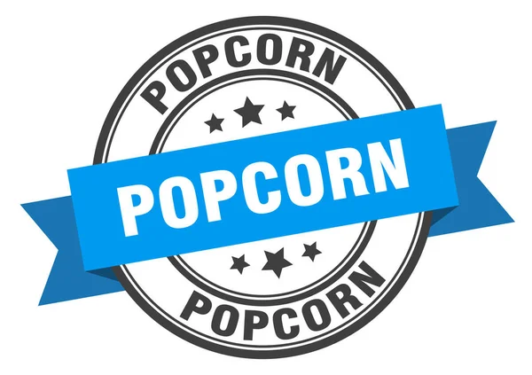 Popcorn Etikett. Popcornround Band Zeichen. Popcorn-Marke — Stockvektor