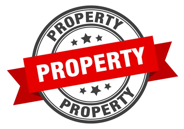 Property label. propertyround band sign. property stamp — ストックベクタ