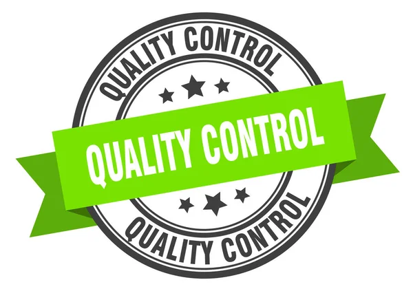 Etichetta di controllo di qualità. segno della banda di controllo di qualità. timbro di controllo qualità — Vettoriale Stock