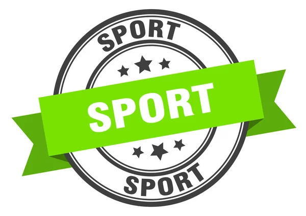 Label sportif. Signe de bande de sportround. timbre sport — Image vectorielle