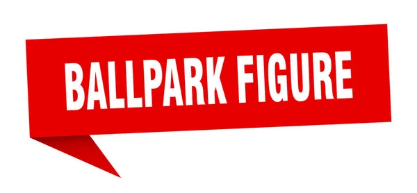 Eine Sprechblase. Ein Schild mit der Aufschrift "Ballpark-Figur". Ballpark-Banner — Stockvektor