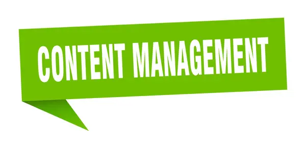 Content management spraakzeepbel. content management lint teken. banner voor contentbeheer — Stockvector