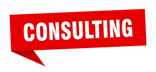 Consulenza bolla discorso. cartello del nastro di consultazione. banner di consultazione — Vettoriale Stock