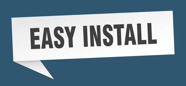 Easy install speech bubble. easy install ribbon sign. easy install banner — 스톡 벡터