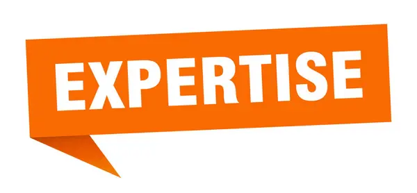 Expertise parole bulle. ruban d'expertise signe. bannière d'expertise — Image vectorielle