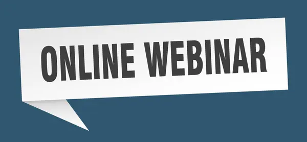 Online-Webinar Sprechblase. Online-Webinar Ribbon Sign. Online-Webinar-Banner — Stockvektor