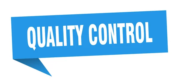 Quality control speech bubble. quality control ribbon sign. quality control banner — Stock Vector