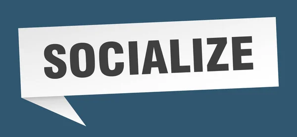 Socialize speech bubble. socialize ribbon sign. socialize banner — Stock Vector