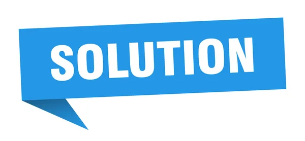解決策発話バブル解決策リボンサイン。解決策バナー — ストックベクタ