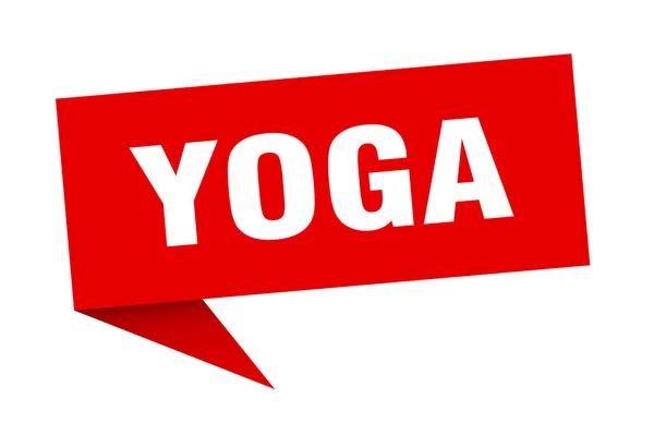 Bulle de discours de yoga. ruban de yoga signe. bannière de yoga — Image vectorielle