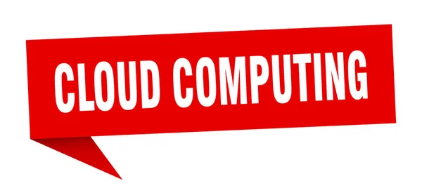 Computación en nube burbuja de voz. señal de cinta de computación en nube. banner de computación en nube — Vector de stock