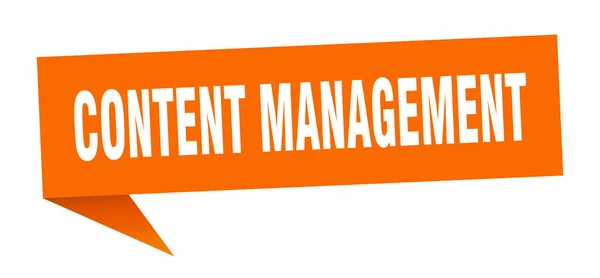 Content Management Sprechblase. Content Management Ribbon Sign. Content Management Banner — Stockvektor