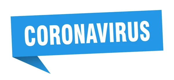 Bolha de discurso do coronavírus. sinal da fita do coronavírus. banner coronavírus — Vetor de Stock