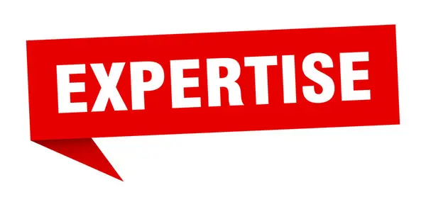 Expertise parole bulle. ruban d'expertise signe. bannière d'expertise — Image vectorielle