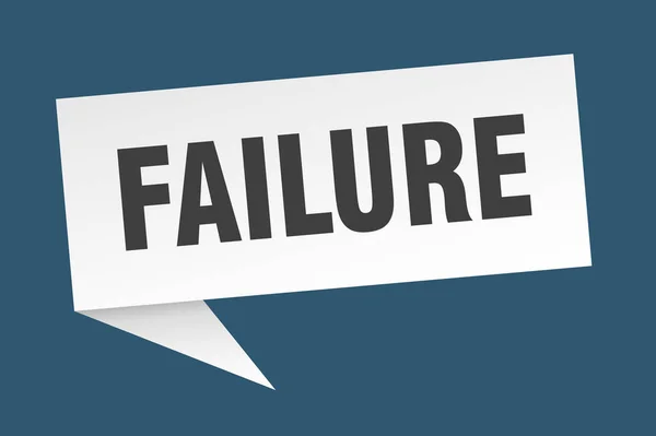 Failure speech bubble. failure ribbon sign. failure banner — 스톡 벡터