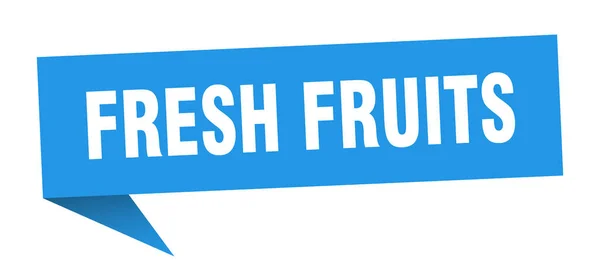 Bolha de fala frutas frescas. sinal de fita de frutas frescas. Banner de frutas frescas — Vetor de Stock