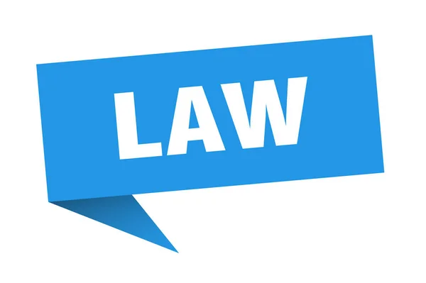 Φούσκα λόγου νόμου. Σημάδι από κορδέλα νόμου. banner δικαίου — Διανυσματικό Αρχείο