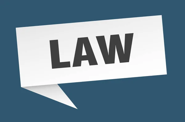 Gesetz Sprechblase. Gesetz-Schleifenzeichen. Gesetzesbanner — Stockvektor