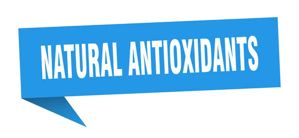 Природні антиоксиданти мовної бульбашки. природні антиоксиданти стрічковий знак. банер натуральних антиоксидантів — стоковий вектор