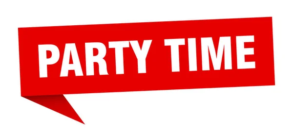 Party time speech bubble. party time ribbon sign. party time banner — Stock Vector